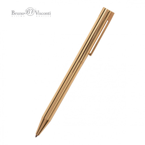 РУЧКА  "BERGAMO" ШАРИКОВАЯ АВТОМАТИЧЕСКАЯ, МЕТАЛЛИЧЕСКИЙ КОРПУС ЗОЛОТО, 0.7 ММ, СИНЯЯ