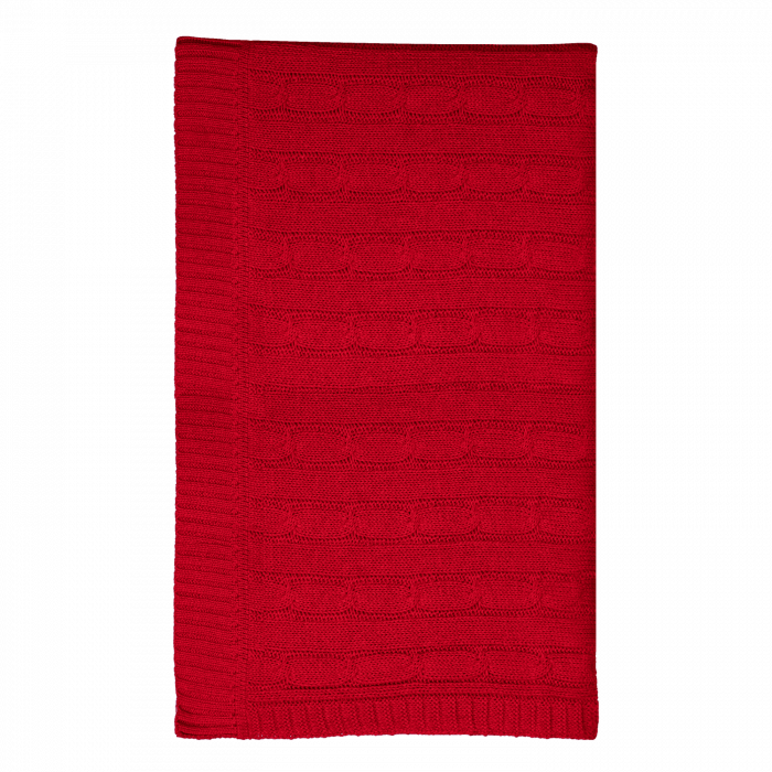 Плед Fado вязаный, красный (без подарочной коробки)