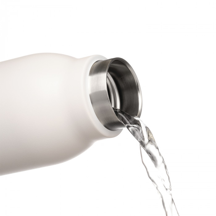 Термобутылка вакуумная герметичная Sorento, белая, зернистое покрытие