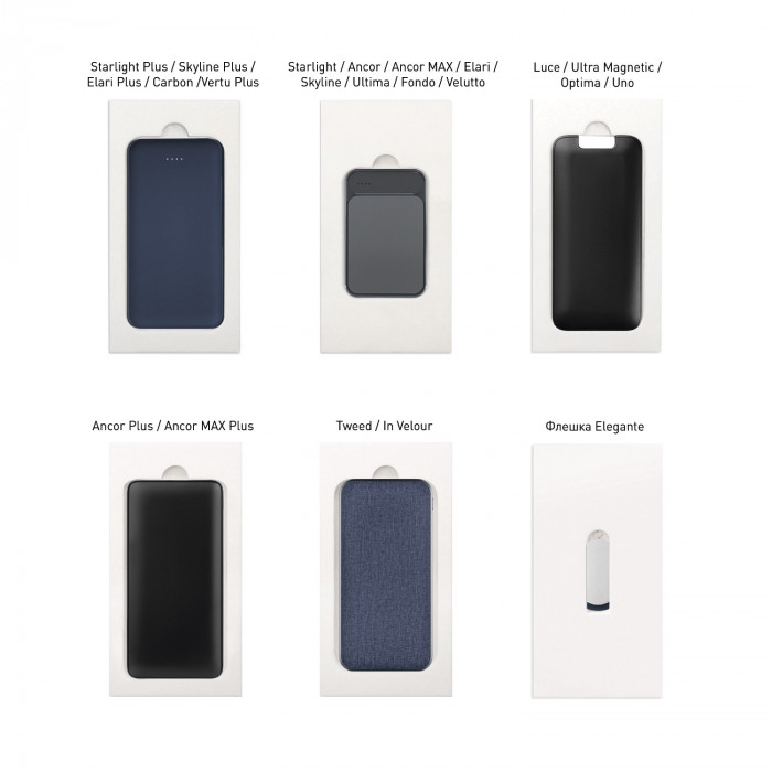 Подарочная коробка с ложементом для ежедневника, ручки и аккумулятора, серая (под съемные ложементы)