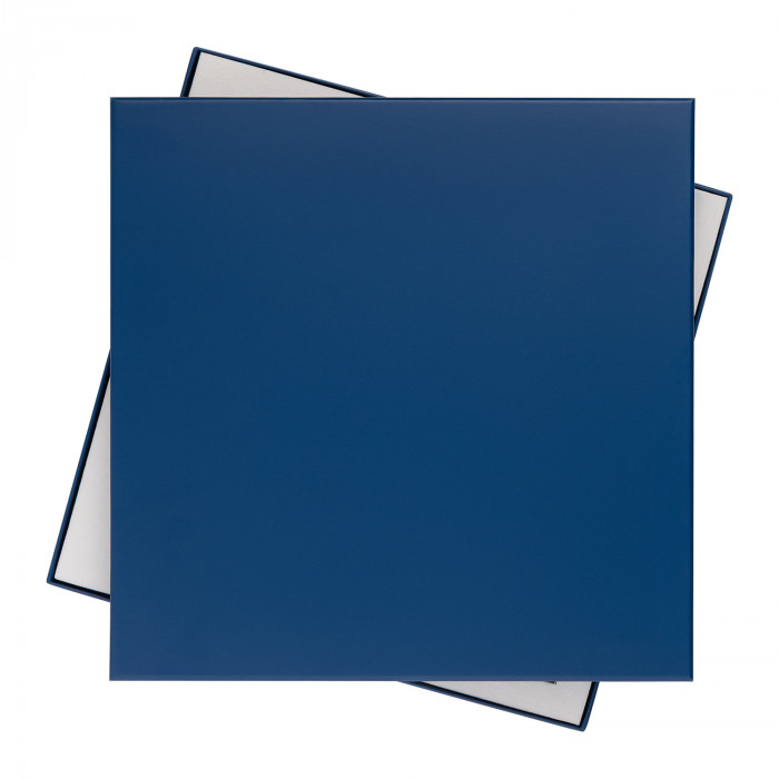 Подарочная коробка с ложементом для ежедневника и ручки, синяя