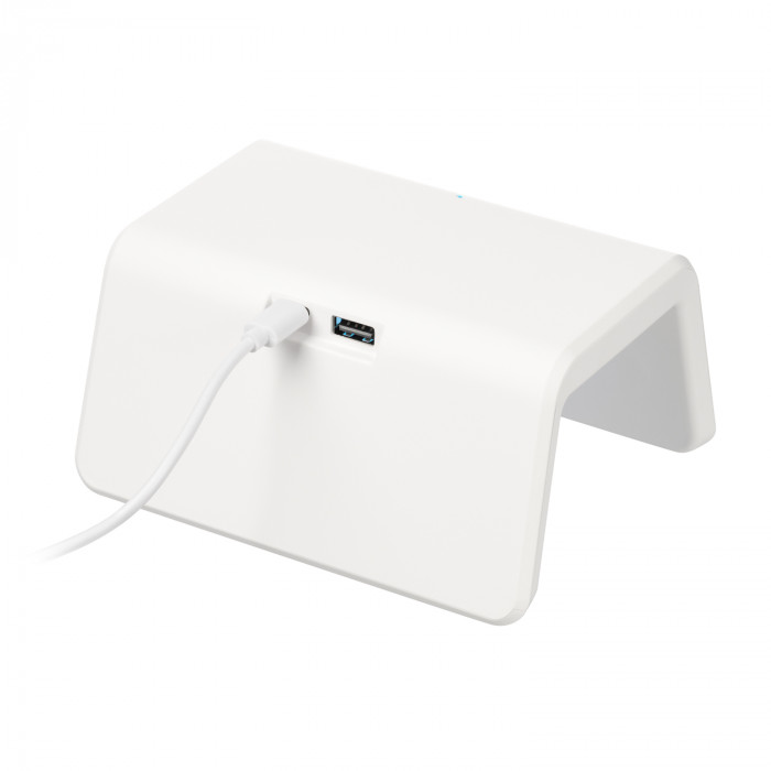 Зарядная станция с часами 15W Flame, белая