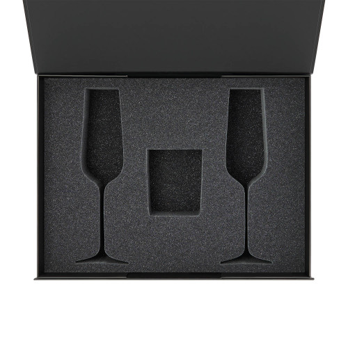 Ложемент под свечу Enigma + 2 бокала для шампанского в среднюю коробку-трансформер (арт. 695721)