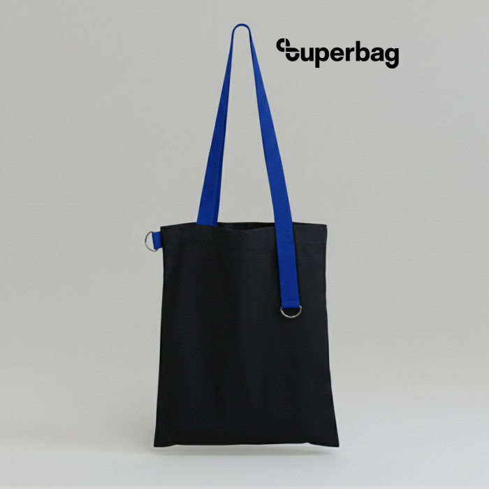 Шоппер Superbag black (чёрный с синим)