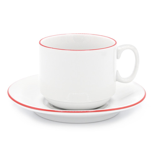 Чайная пара фарфоровая 220см³ экспресс Палитра, красный, в коробке