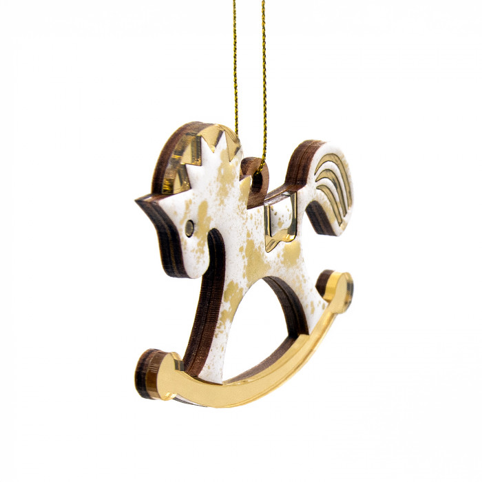 Ёлочная игрушка Лошадка (белый)