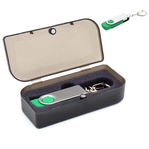 Флешка Twist 16 Гб в футляре, зеленая