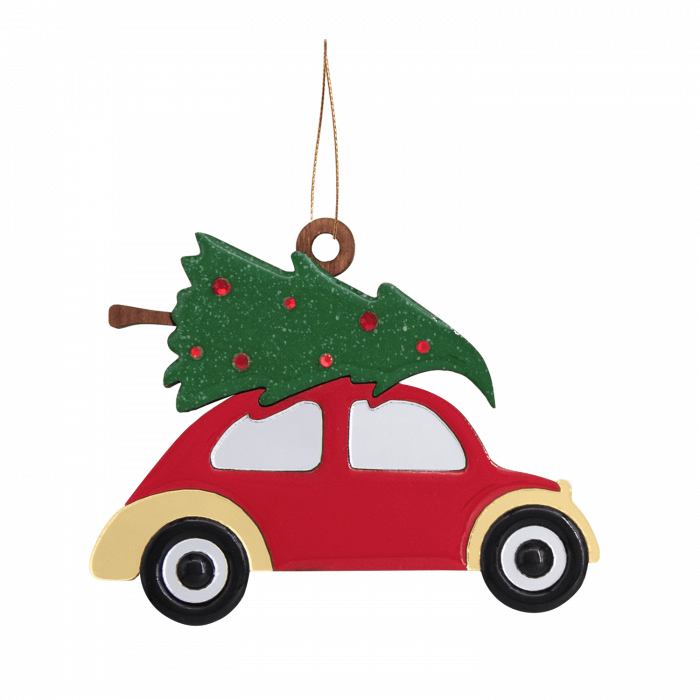Ёлочная игрушка Машинка (красный)
