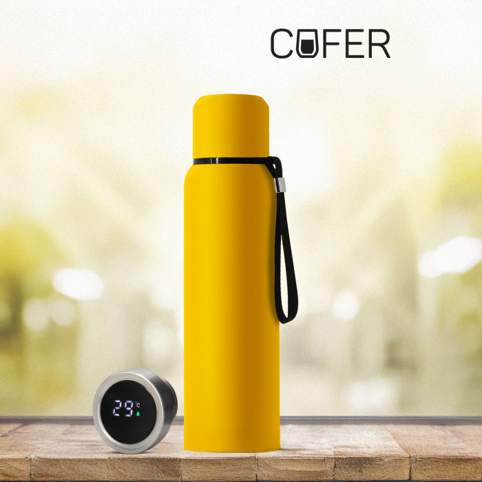 Термос S-travel New софт-тач с датчиком температуры 750 мл (желтый)