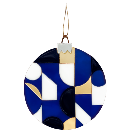 Ёлочное украшение Хундертвассер, коллекция ARTS`ME (синий с белым и с золотом)