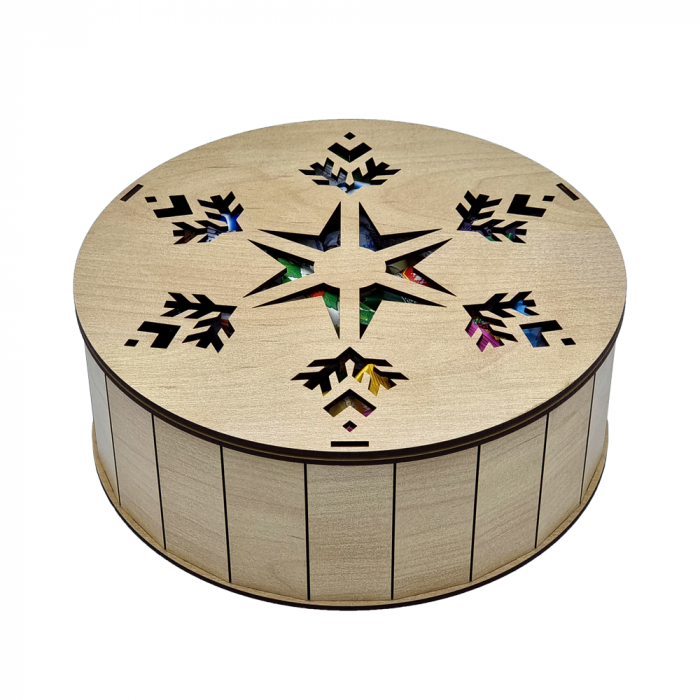 ШКАТУЛКА - упаковка новогодняя из дерева 1500г