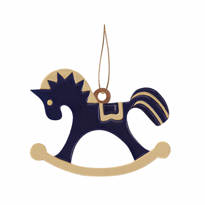 Ёлочная игрушка Лошадка (синий)