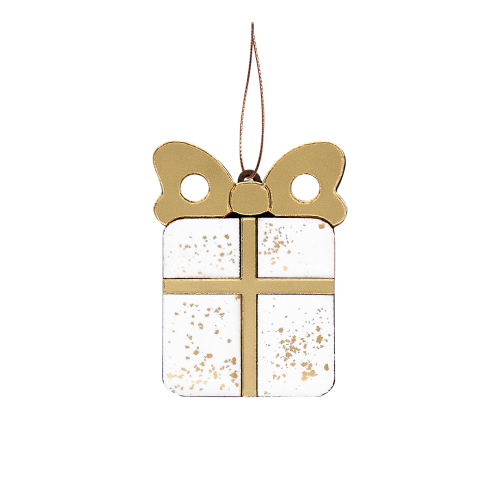 Ёлочная игрушка Подарочек (белый с золотым )