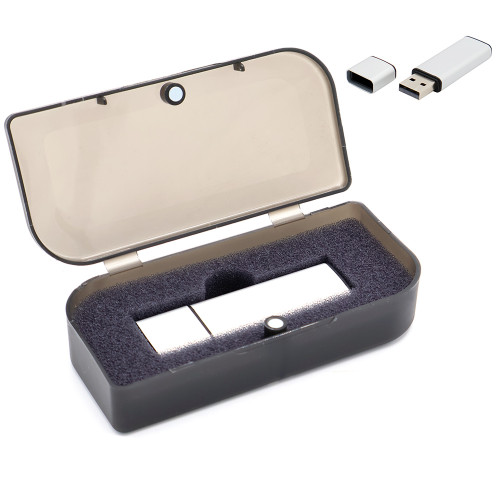 Флешка Loon 16 Гб в футляре, серебристая