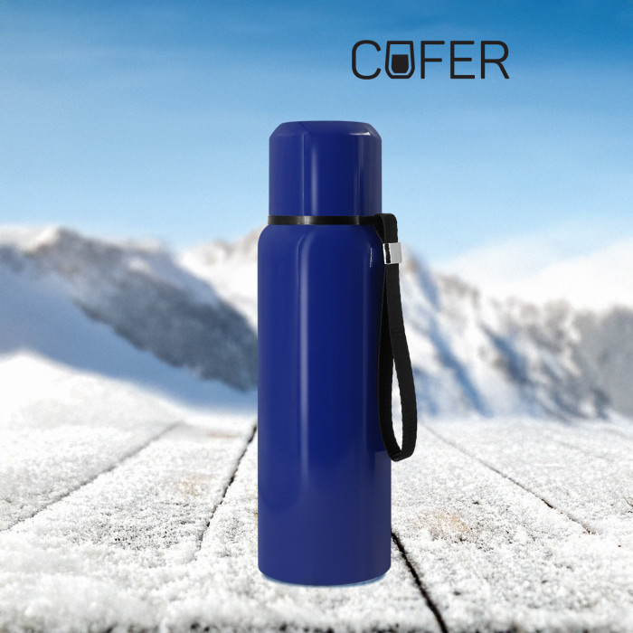 Термос S-travel New с датчиком температуры 600 мл. (синий)