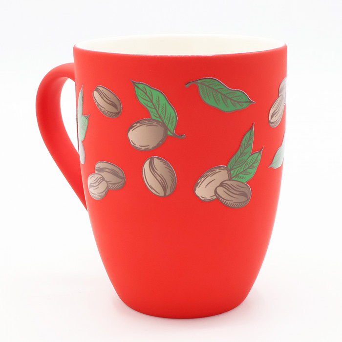 Кружка Elegante, софт-тач, 350мл, красная