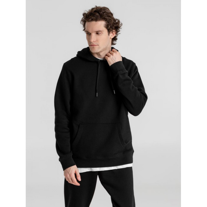 Толстовка с капюшоном унисекс King, черная, размер XXL