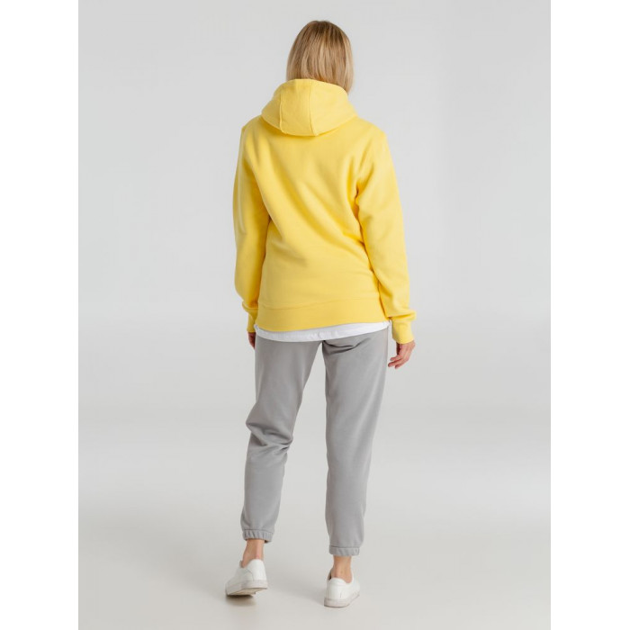 Толстовка с капюшоном унисекс King, желтая, размер S