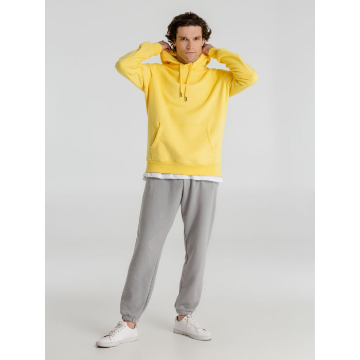 Толстовка с капюшоном унисекс King, желтая, размер S