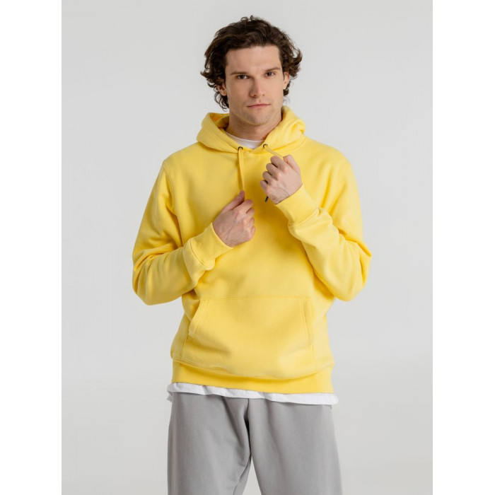 Толстовка с капюшоном унисекс King, желтая, размер S