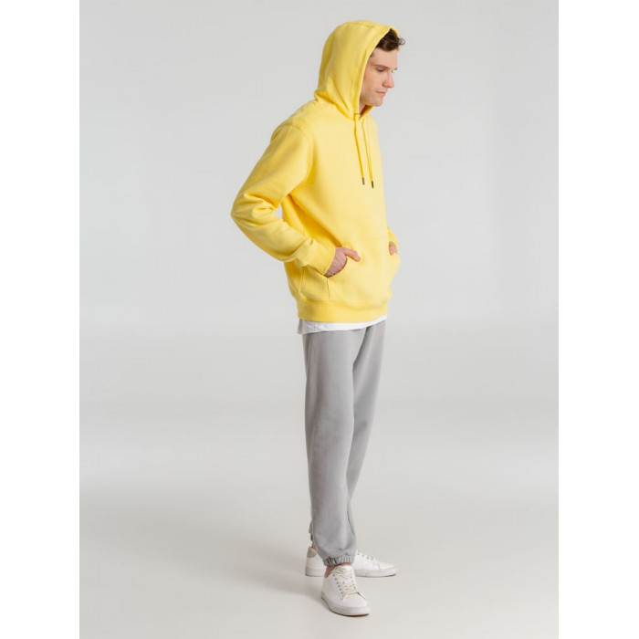 Толстовка с капюшоном унисекс King, желтая, размер S