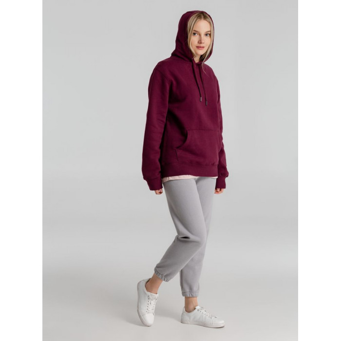 Толстовка с капюшоном унисекс King, бордовая, размер XS