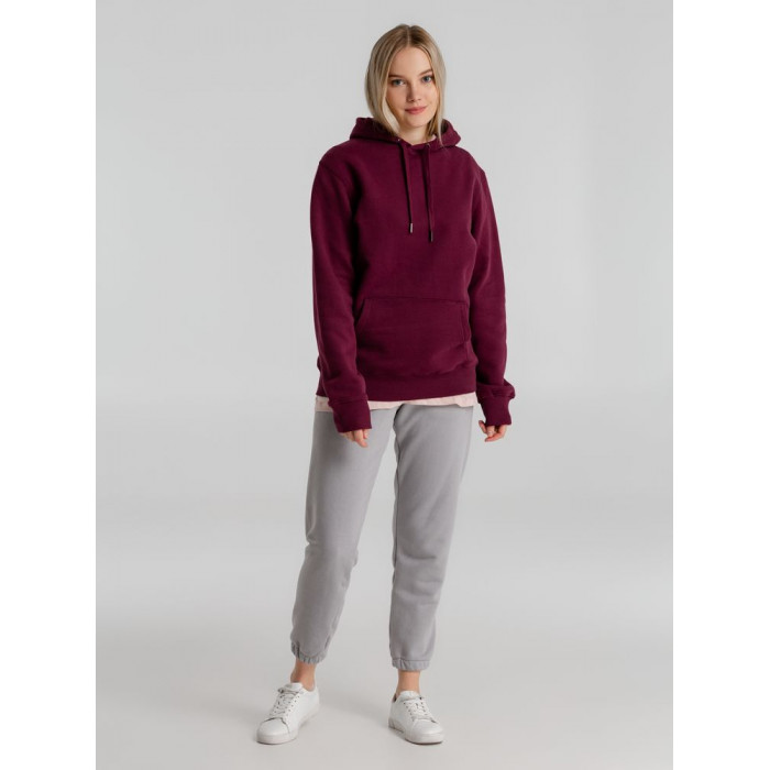 Толстовка с капюшоном унисекс King, бордовая, размер XS