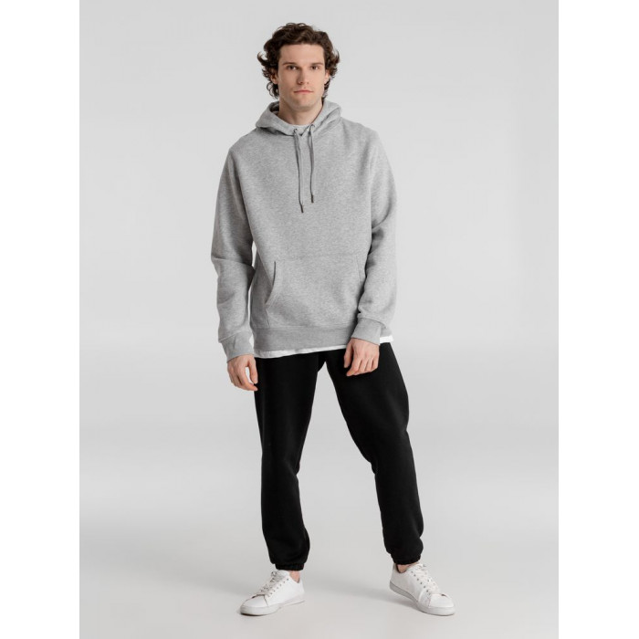 Толстовка с капюшоном унисекс King, серый меланж, размер 4XL