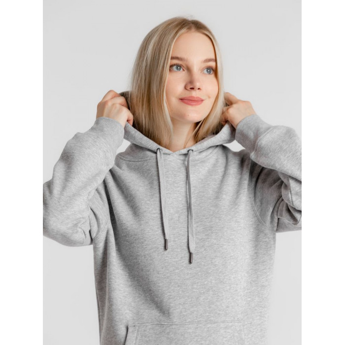 Толстовка с капюшоном унисекс King, серый меланж, размер 4XL