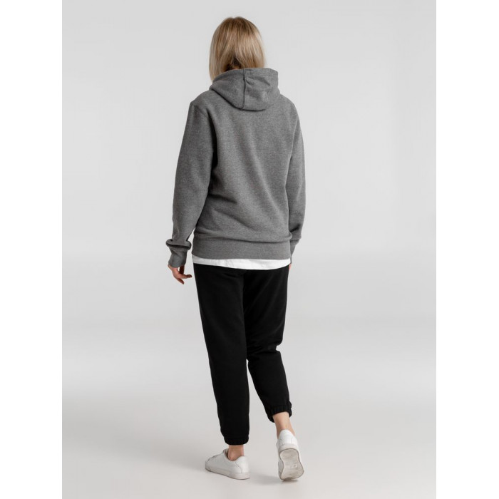 Толстовка с капюшоном унисекс King, темно-серый меланж, размер M