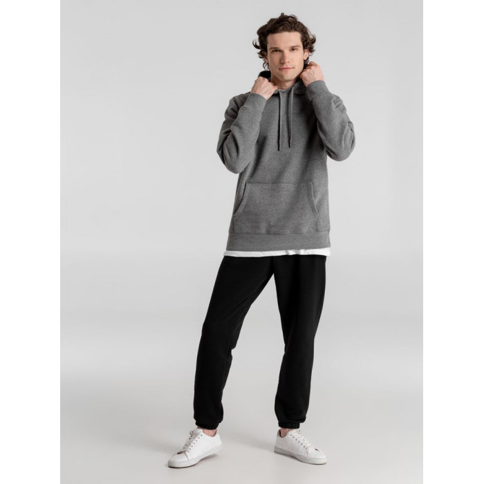 Толстовка с капюшоном унисекс King, темно-серый меланж, размер M