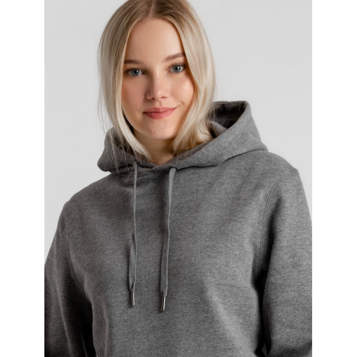 Толстовка с капюшоном унисекс King, темно-серый меланж, размер M