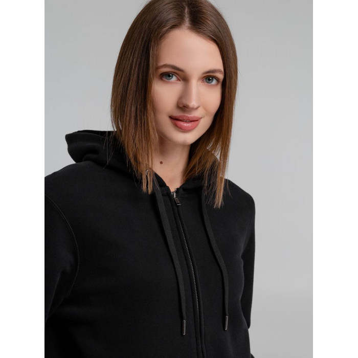 Толстовка на молнии с капюшоном унисекс King, черная, размер XXL