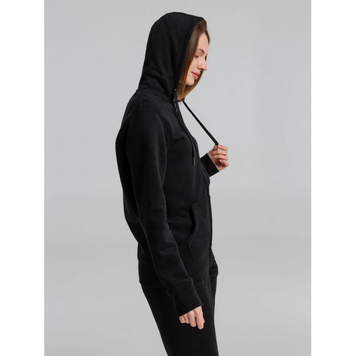 Толстовка на молнии с капюшоном унисекс King, черная, размер XXL