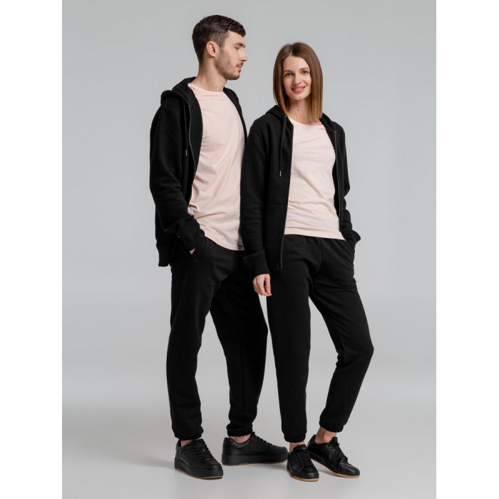 Толстовка на молнии с капюшоном унисекс King, черная, размер XXL