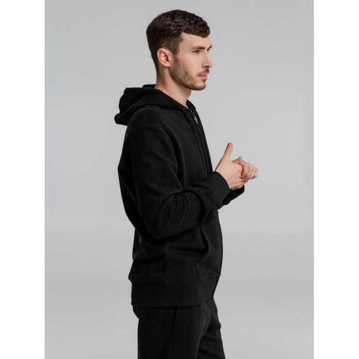 Толстовка на молнии с капюшоном унисекс King, черная, размер XXL