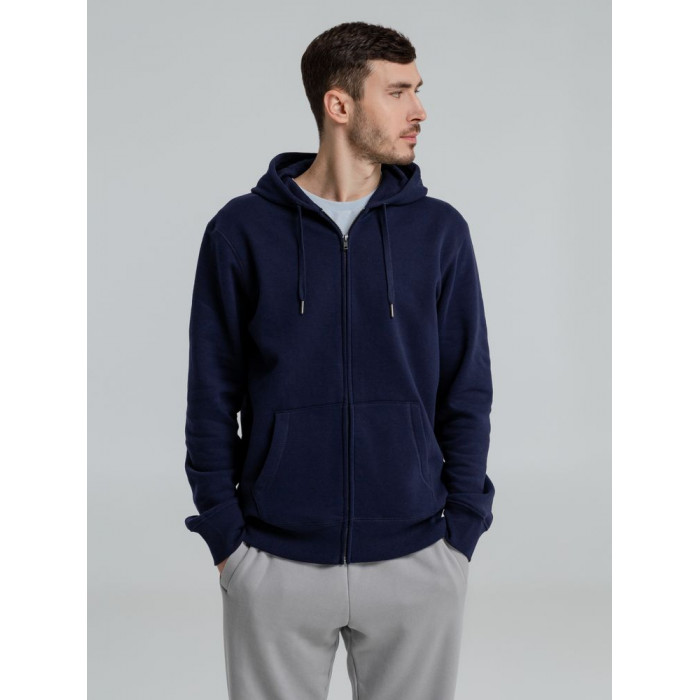 Толстовка на молнии с капюшоном унисекс King, темно-синяя, размер 3XL
