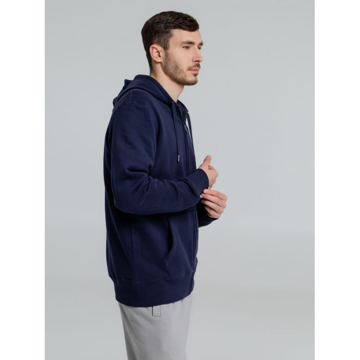 Толстовка на молнии с капюшоном унисекс King, темно-синяя, размер 3XL