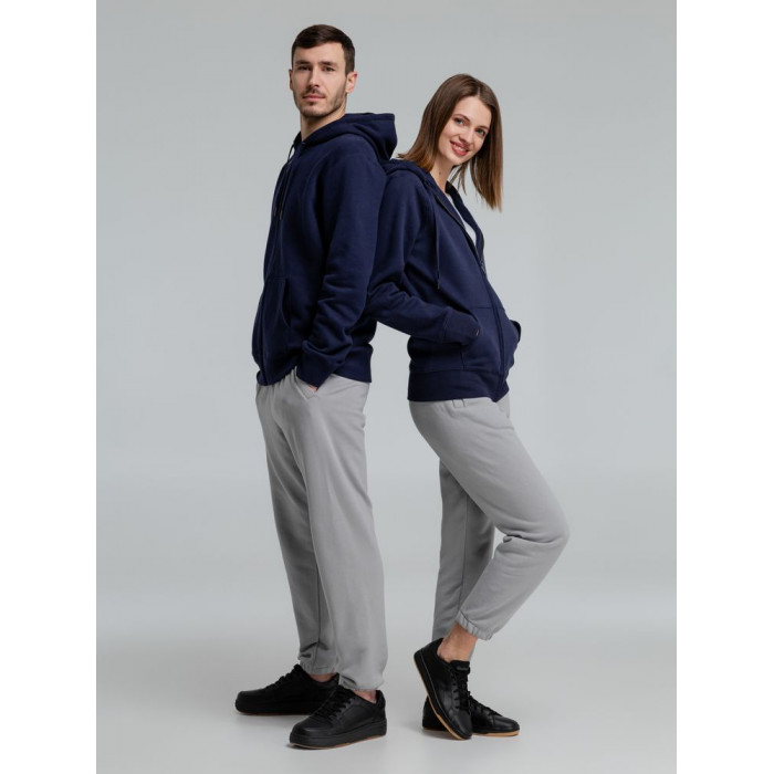 Толстовка на молнии с капюшоном унисекс King, темно-синяя, размер 3XL