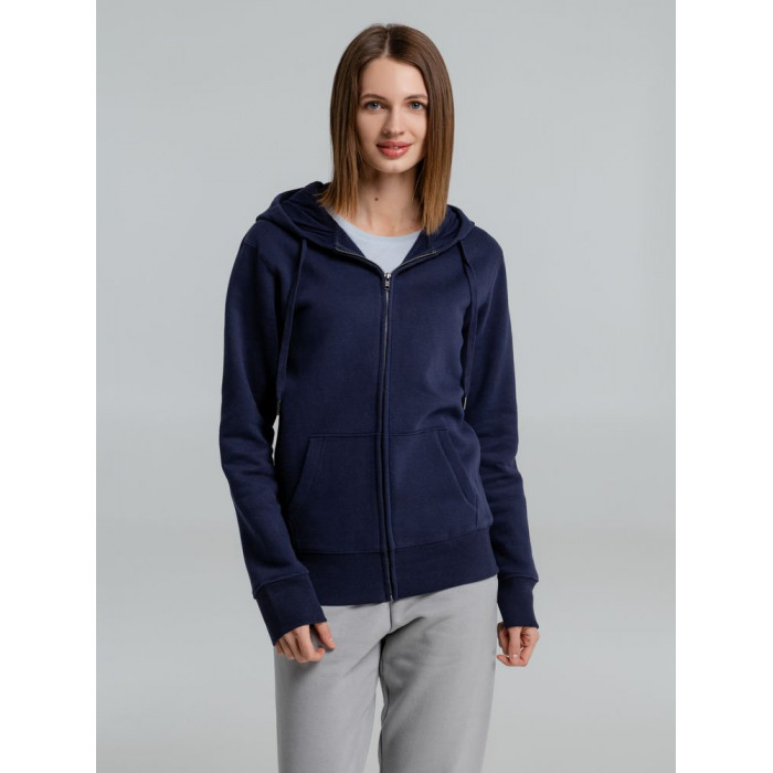 Толстовка на молнии с капюшоном унисекс King, темно-синяя, размер 3XL