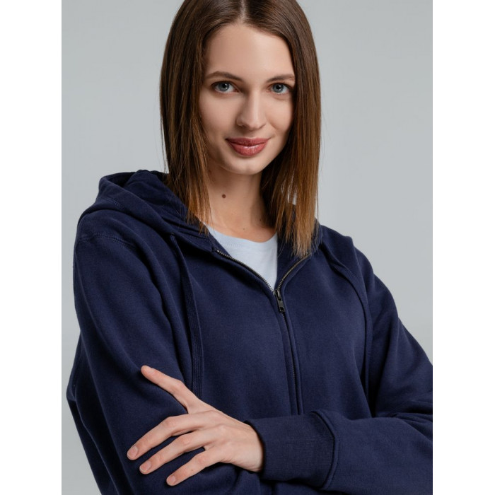 Толстовка на молнии с капюшоном унисекс King, темно-синяя, размер 3XL