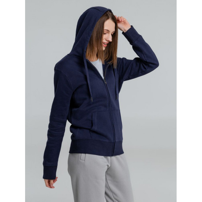 Толстовка на молнии с капюшоном унисекс King, темно-синяя, размер 3XL