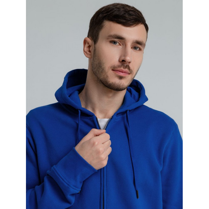 Толстовка на молнии с капюшоном унисекс King, ярко-синяя, размер XXL