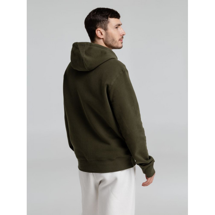 Толстовка на молнии с капюшоном унисекс King, хаки, размер XS