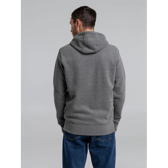 Толстовка на молнии с капюшоном унисекс King, темно-серый меланж, размер 3XL