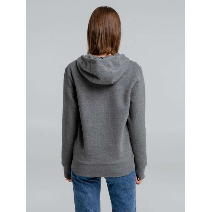 Толстовка на молнии с капюшоном унисекс King, темно-серый меланж, размер 3XL