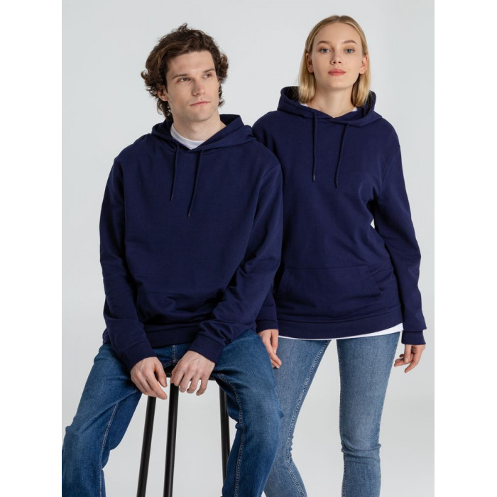Толстовка с капюшоном унисекс Hoodie, темно-синяя, размер 4XL