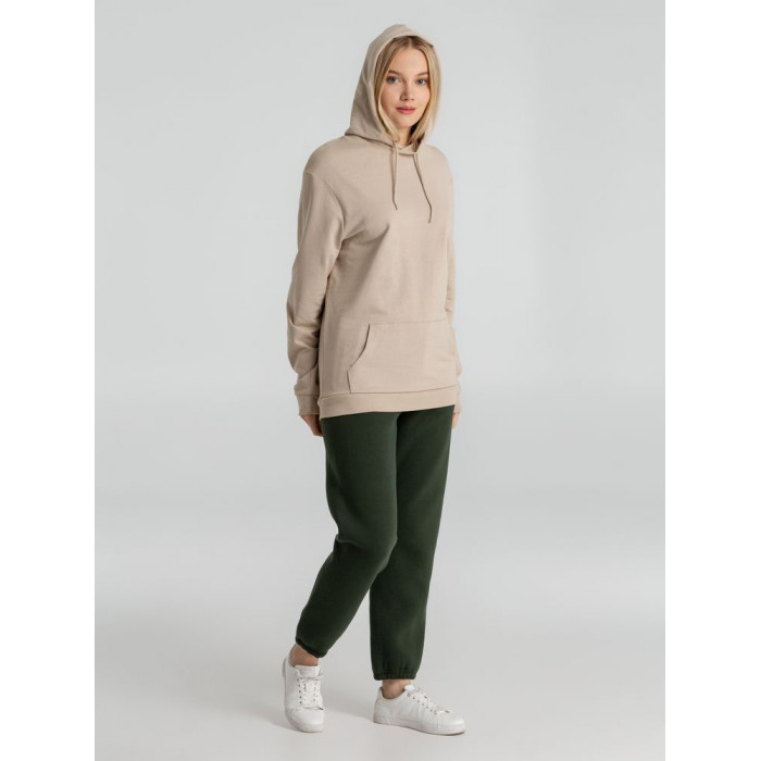 Толстовка с капюшоном унисекс Hoodie, бежевая, размер XS