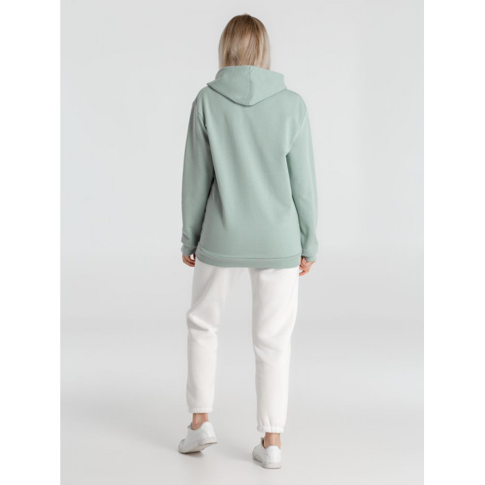 Толстовка с капюшоном унисекс Hoodie, серо-зеленая, размер XXL