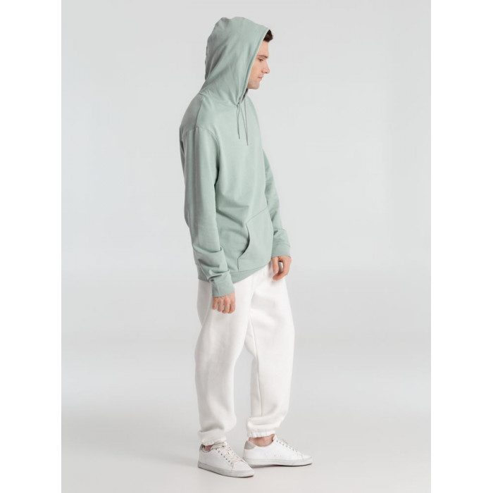 Толстовка с капюшоном унисекс Hoodie, серо-зеленая, размер XXL